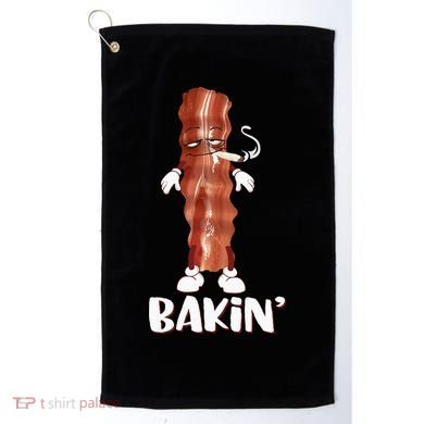Bakin Bacon Funny 420 Marijuana Smoke Weed Pot Golf Towel