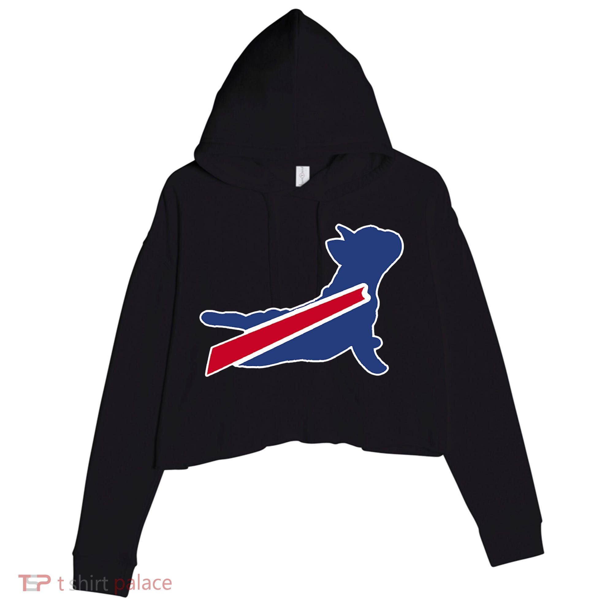 Buffalo French Bulldog Crop Fleece Hoodie