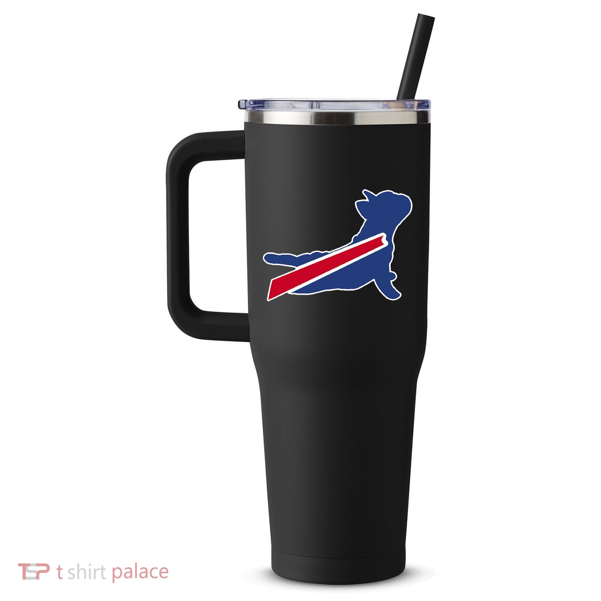 Buffalo French Bulldog 40oz Vacuum Insulated Stainless Steel Travel Tumbler