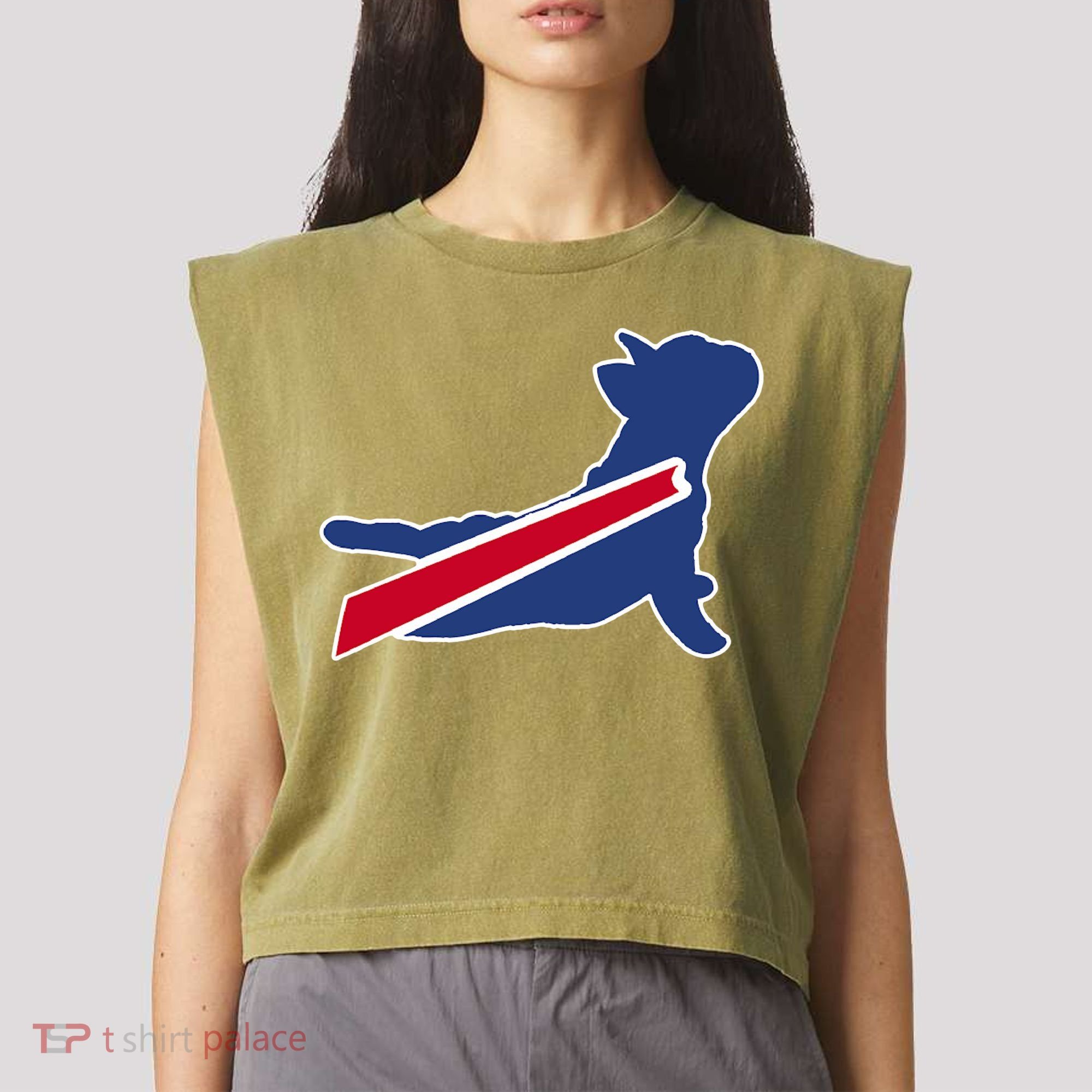 Buffalo French Bulldog Garment-Dyed Women's Muscle Tee