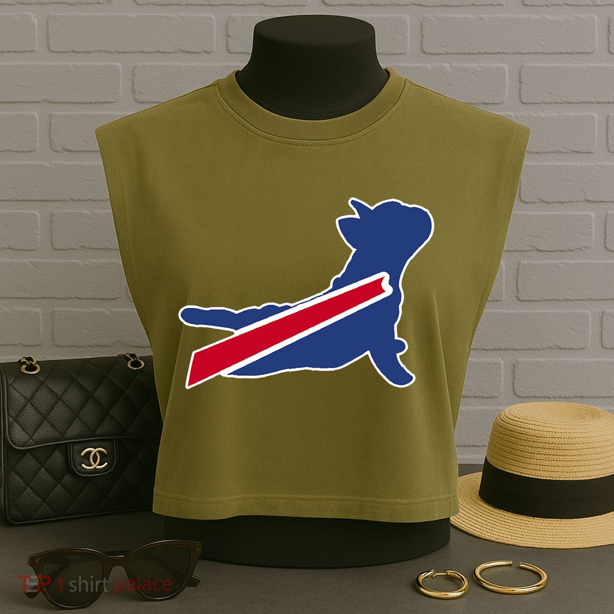 Buffalo French Bulldog Garment-Dyed Women's Muscle Tee