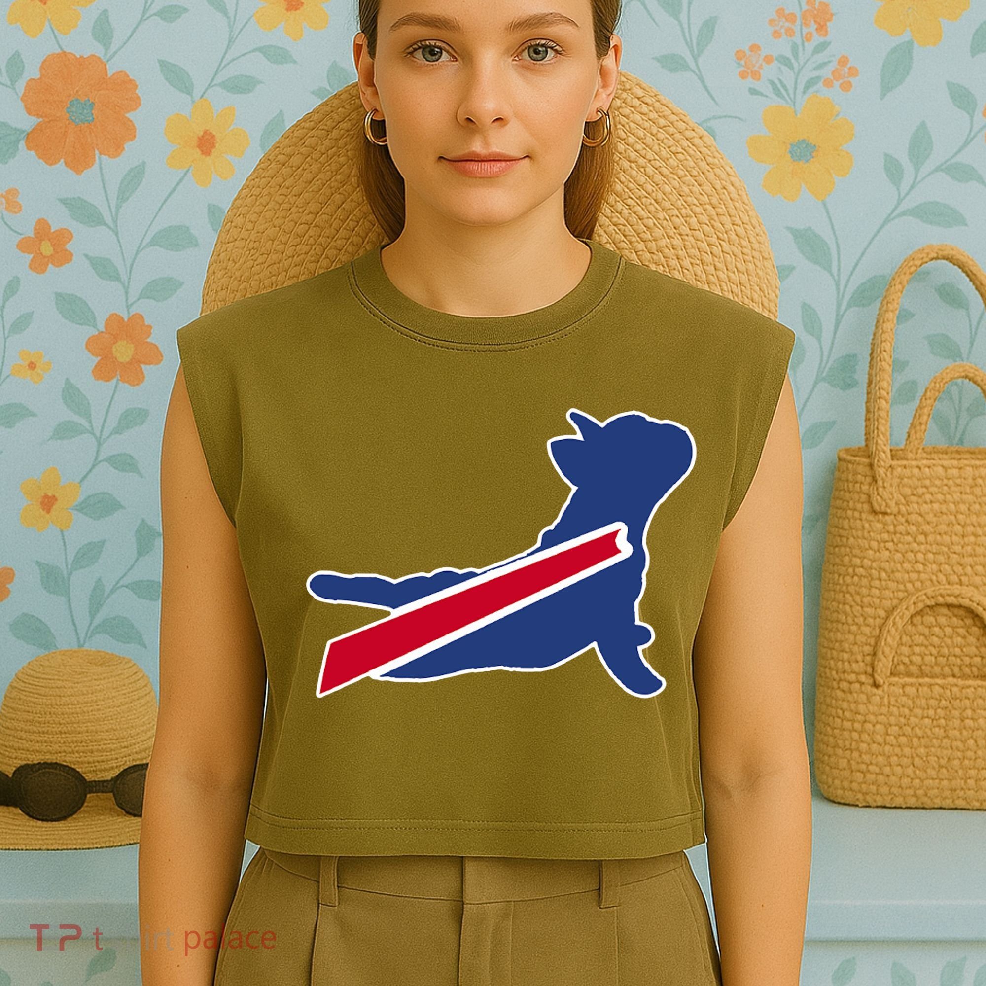 Buffalo French Bulldog Garment-Dyed Women's Muscle Tee