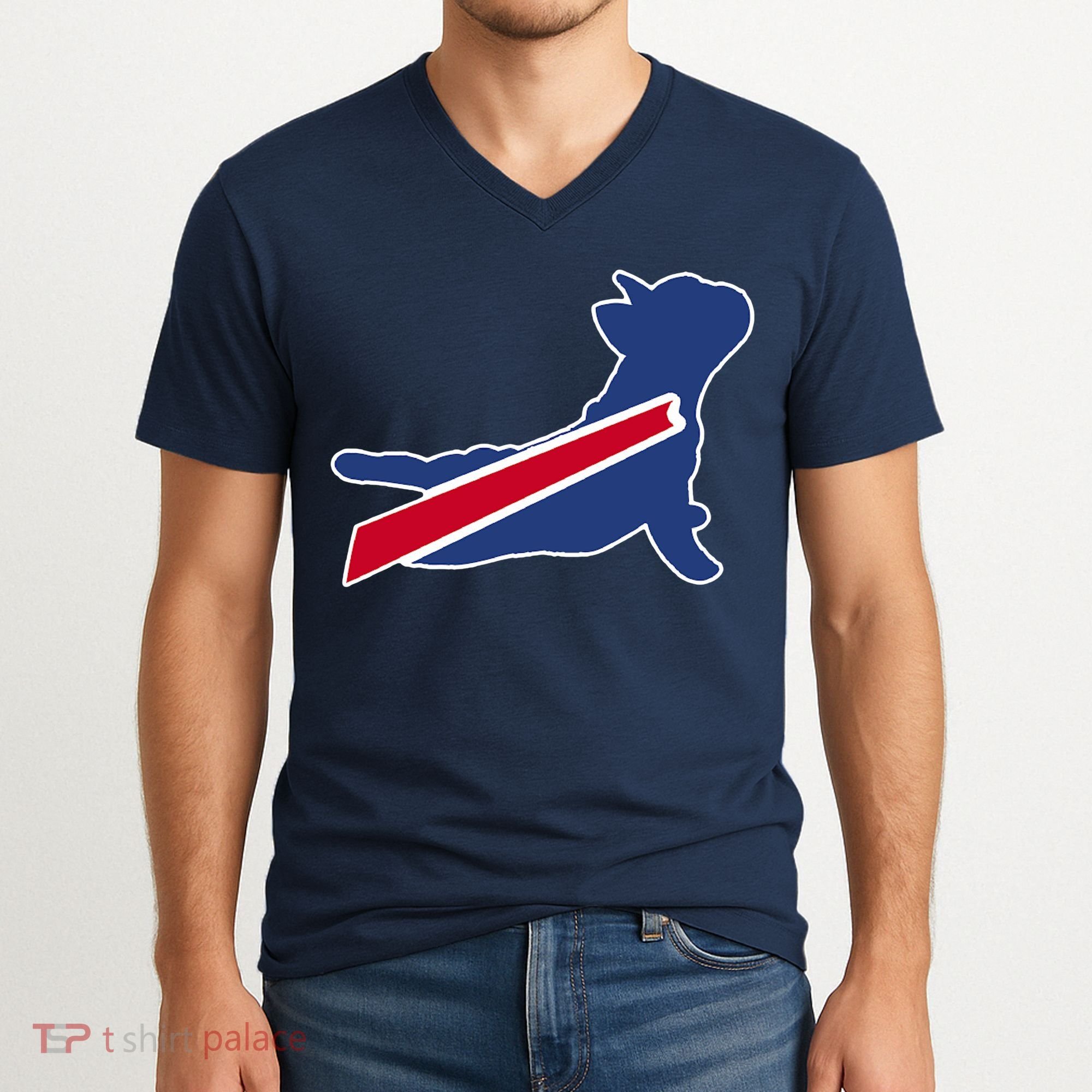 Buffalo French Bulldog V-Neck T-Shirt
