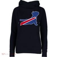 Buffalo French Bulldog Womens Funnel Neck Pullover Hood thumb 0
