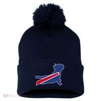 Buffalo French Bulldog Pom Pom 12in Knit Beanie thumb 0