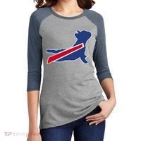 Buffalo French Bulldog Women's Tri-Blend 3/4-Sleeve Raglan Shirt thumb 2