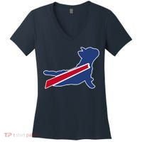 Buffalo French Bulldog Women's V-Neck T-Shirt thumb 0