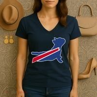Buffalo French Bulldog Women's V-Neck T-Shirt thumb 3
