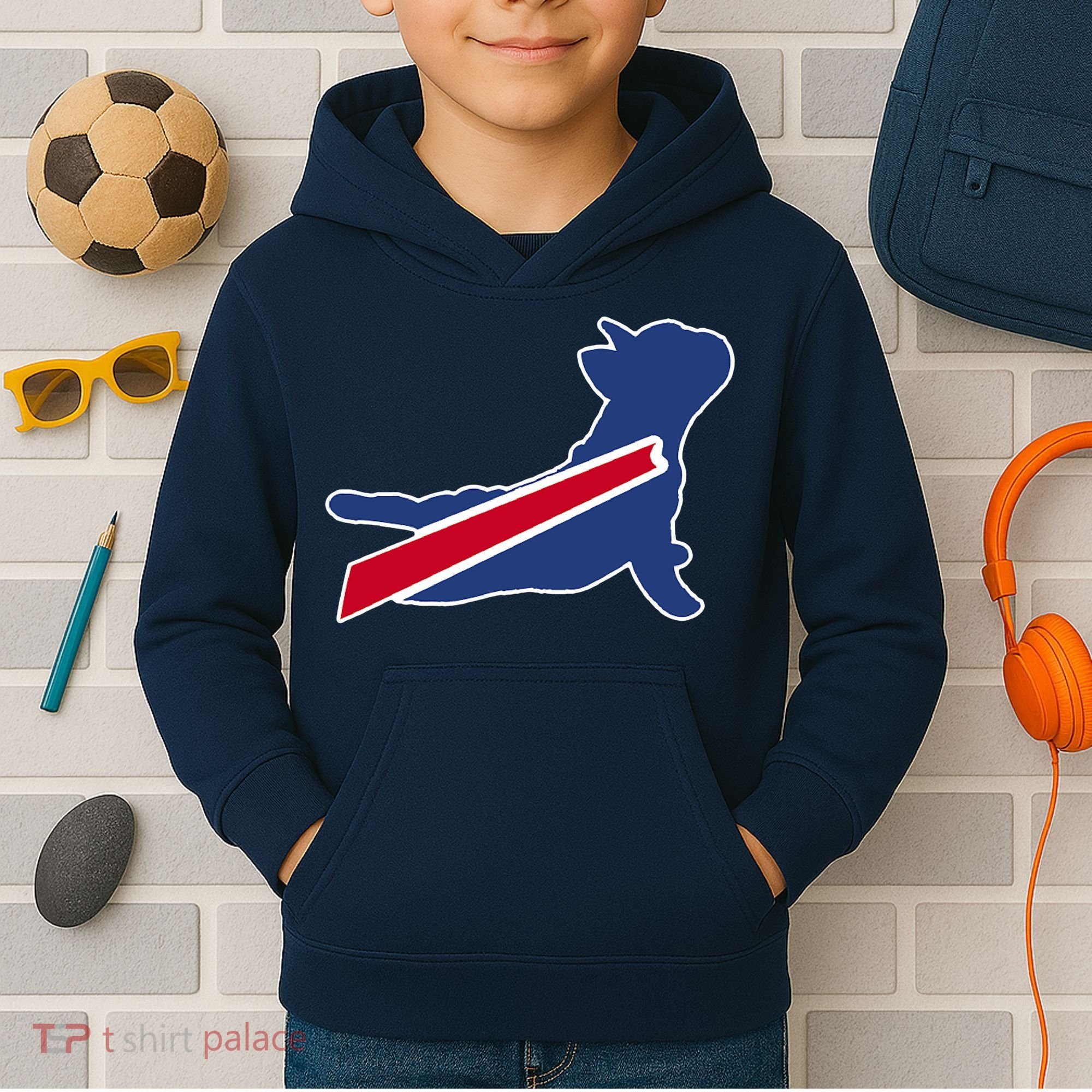 Buffalo French Bulldog Kids Hoodie