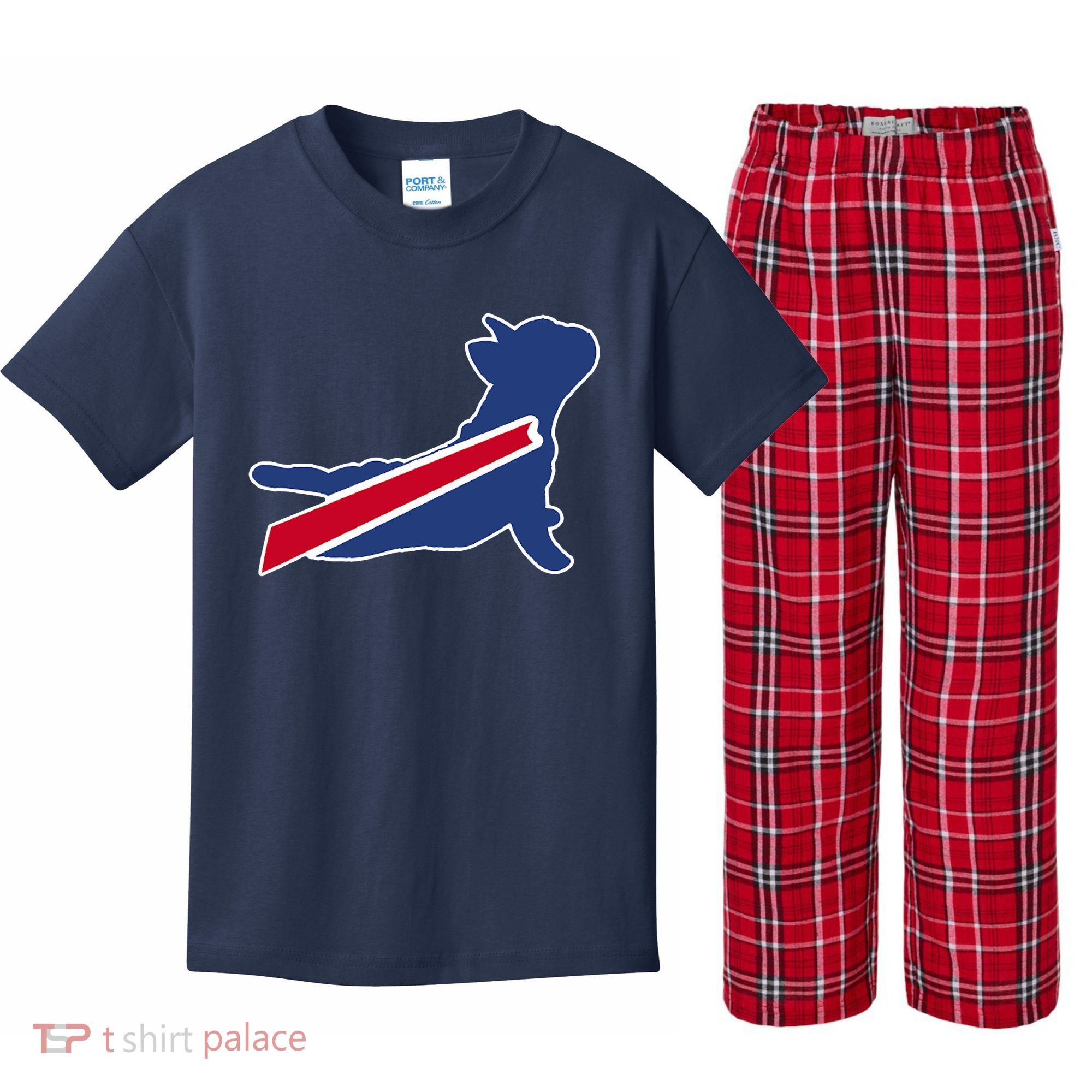 Buffalo French Bulldog Kids Plaid Pajama Set