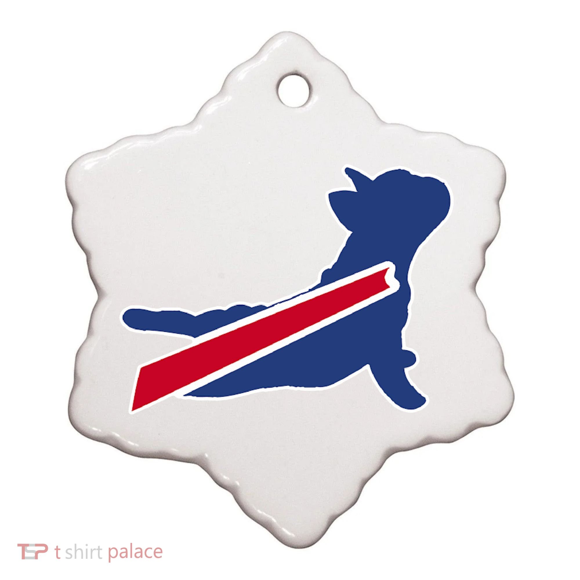 Buffalo French Bulldog Ceramic Ornament
