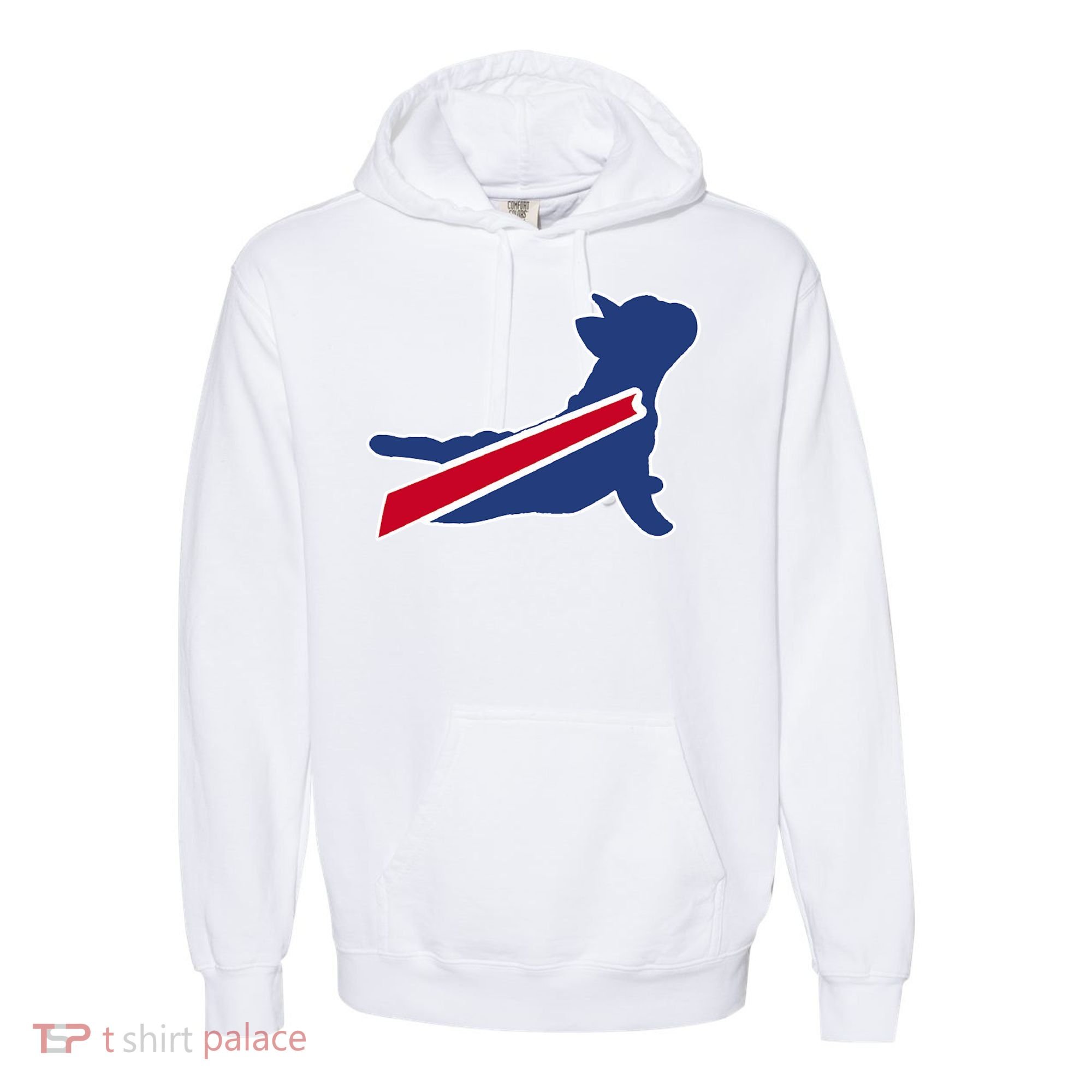 Buffalo French Bulldog Comfort Colors Garment-Dyed Hooded Sweatshirt