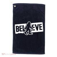 Believe Big Foot Sasquatch Bigfoot Golf Towel thumb 0