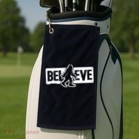 Believe Big Foot Sasquatch Bigfoot Golf Towel thumb 2