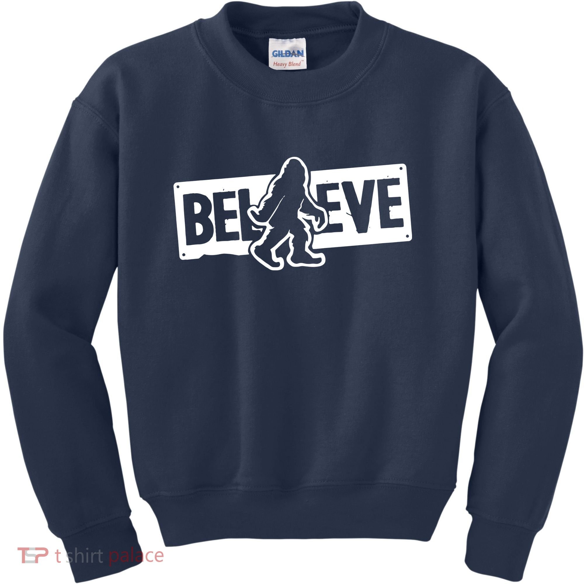Believe Big Foot Sasquatch Bigfoot Kids Sweatshirt