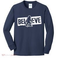 Believe Big Foot Sasquatch Bigfoot Kids Long Sleeve Shirt thumb 0