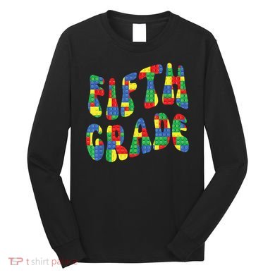 Building Bricks Fifth Grade 5 Boy Teacher Master Builder Long Sleeve Shirt
