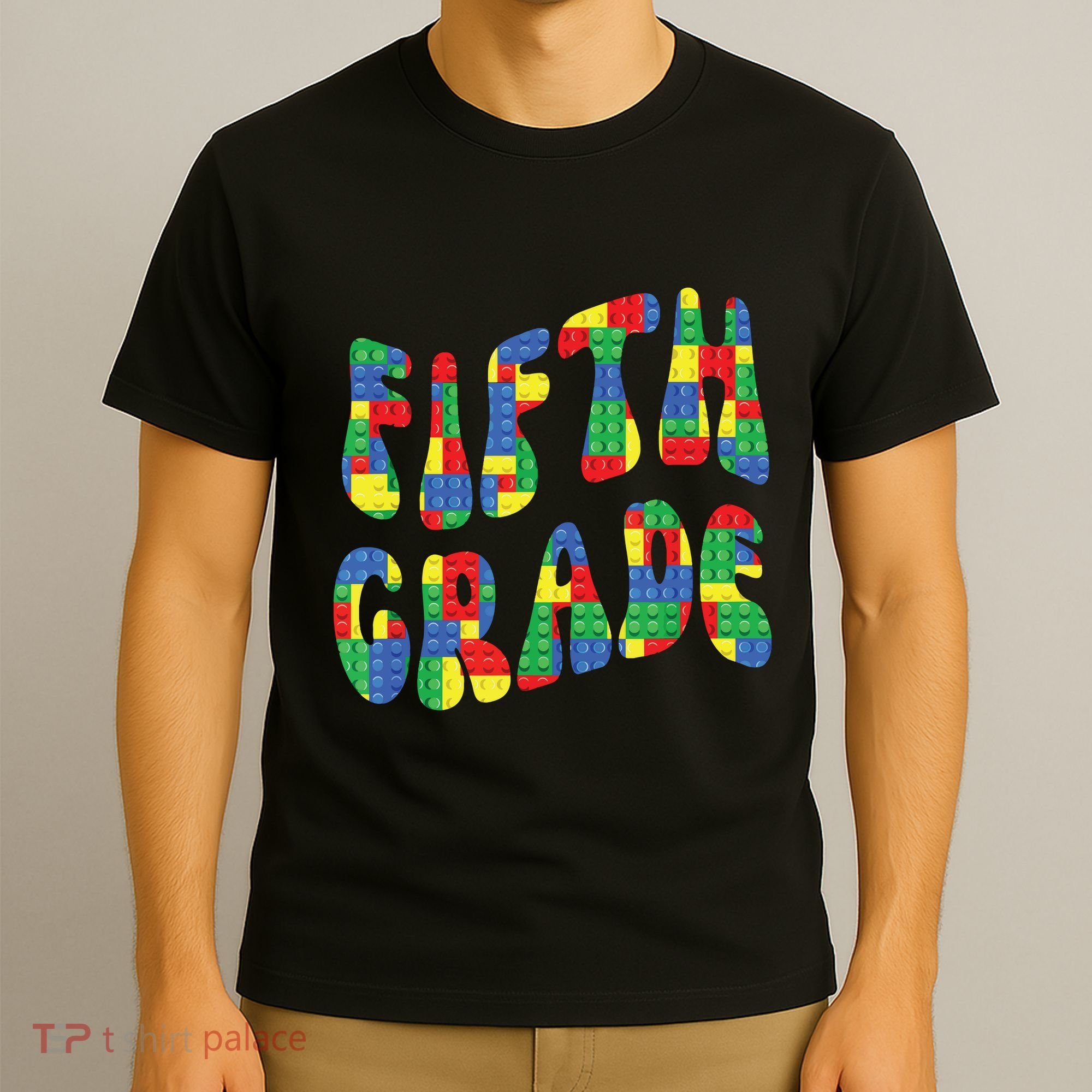 Building Bricks Fifth Grade 5 Boy Teacher Master Builder T-Shirt