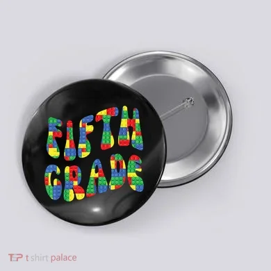 Building Bricks Fifth Grade 5 Boy Teacher Master Builder Button