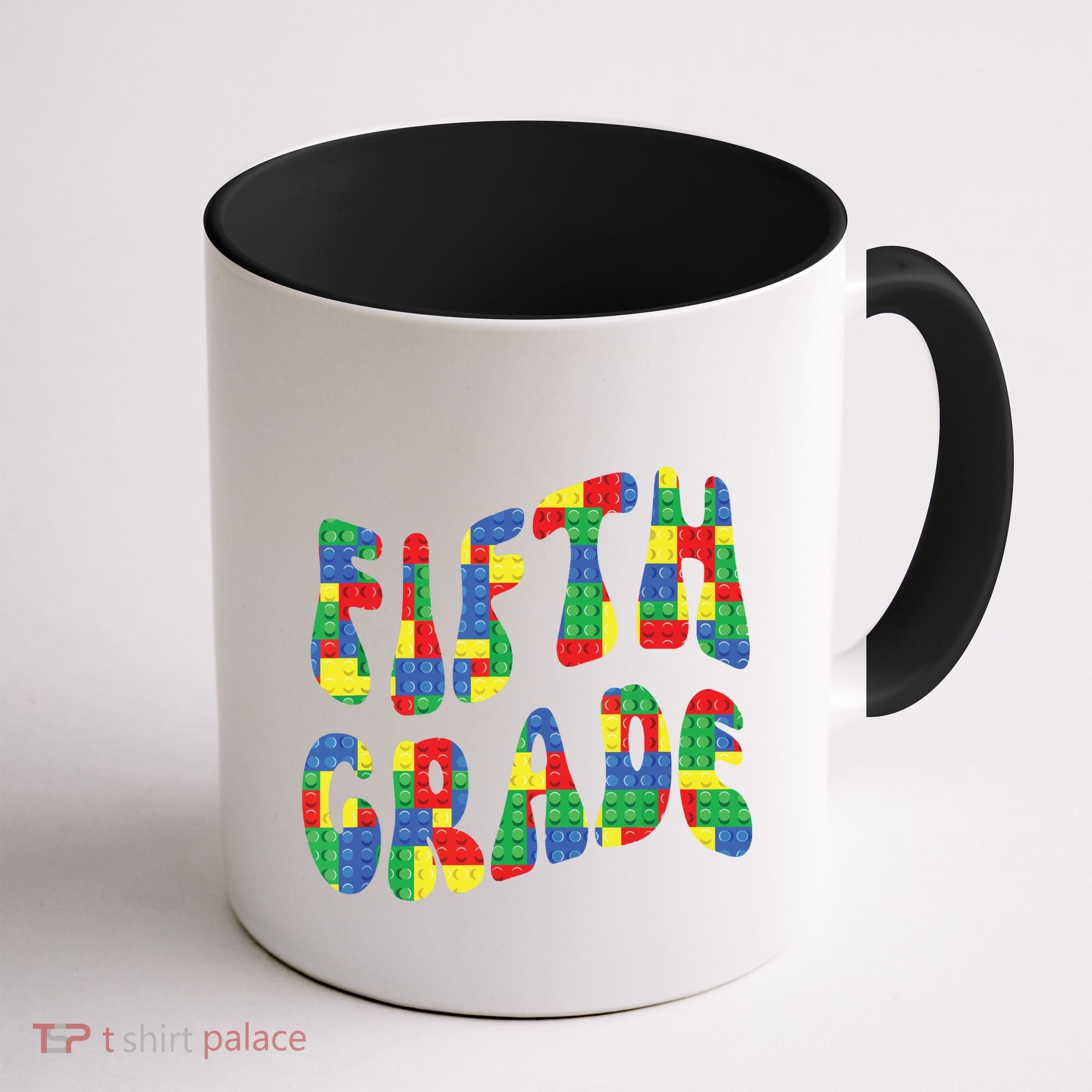 Building Bricks Fifth Grade 5 Boy Teacher Master Builder Coffee Mug
