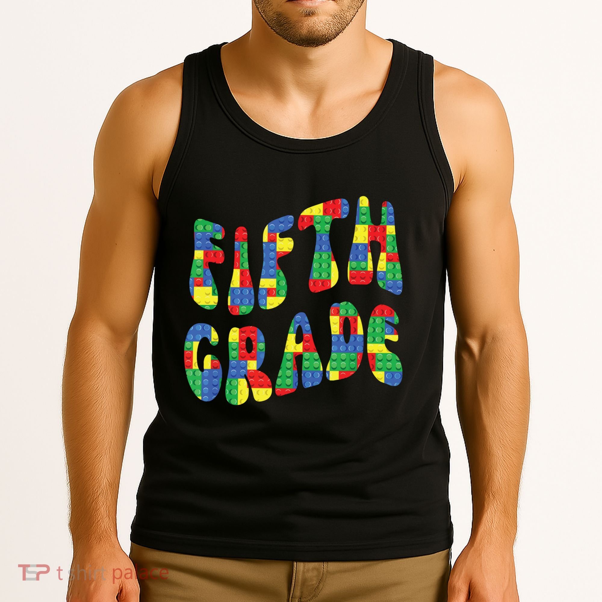 Building Bricks Fifth Grade 5 Boy Teacher Master Builder Tank Top