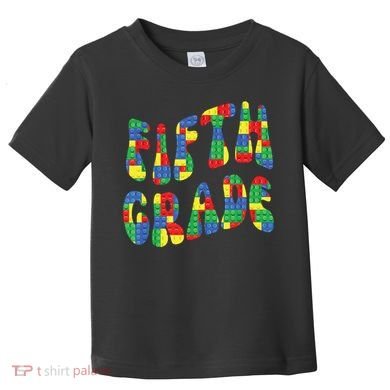 Building Bricks Fifth Grade 5 Boy Teacher Master Builder Toddler T-Shirt