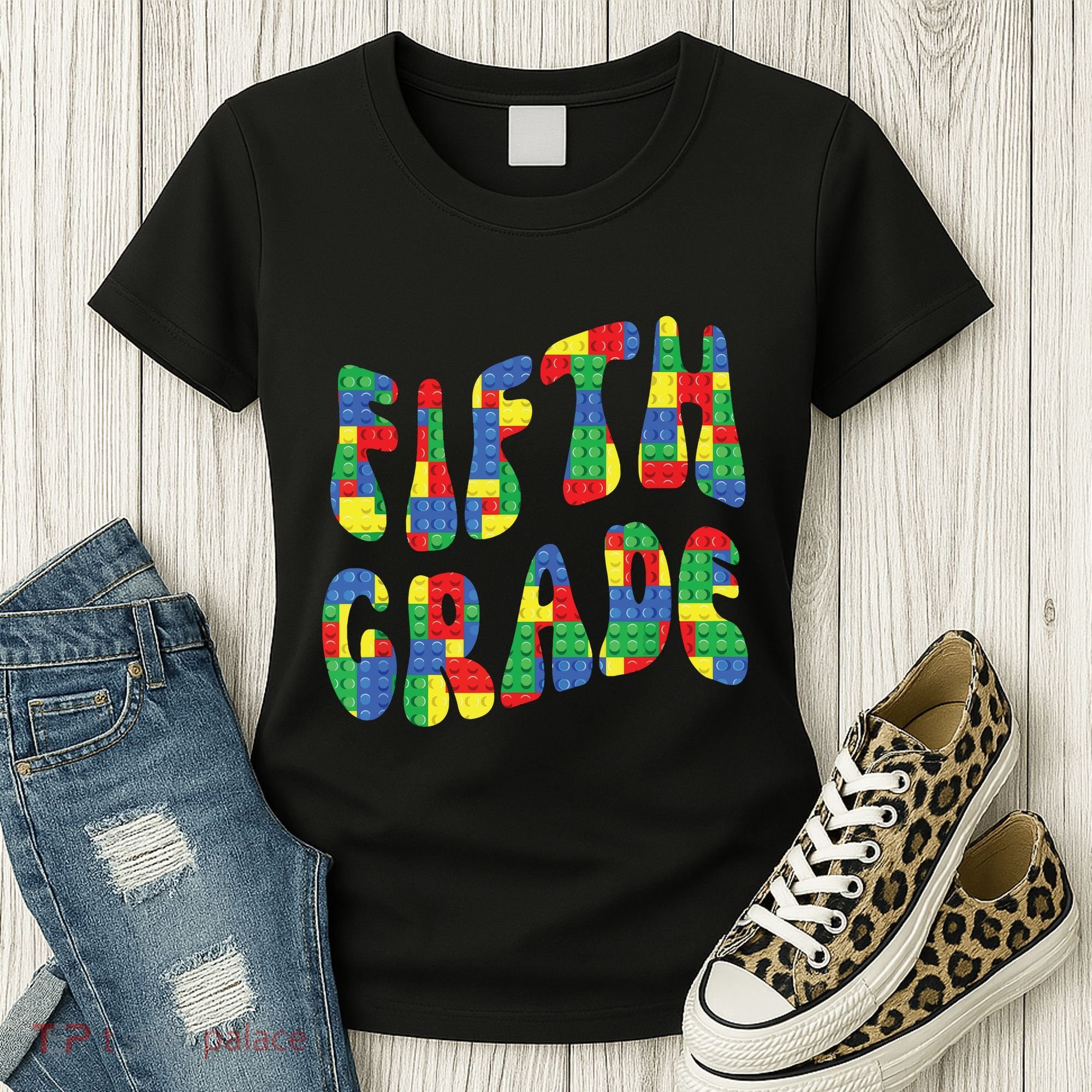 Building Bricks Fifth Grade 5 Boy Teacher Master Builder Women's T-Shirt