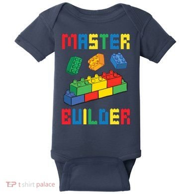 Brick Builder Funny Blocks Building Master Builder Toys Baby Bodysuit