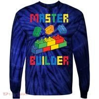Brick Builder Funny Blocks Building Master Builder Toys Tie-Dye Long Sleeve Shirt thumb 0
