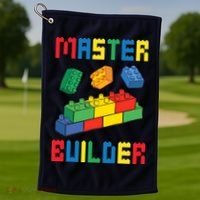 Brick Builder Funny Blocks Building Master Builder Toys Golf Towel thumb 1