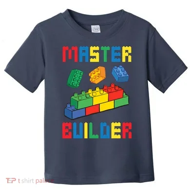 Brick Builder Funny Blocks Building Master Builder Toys Toddler T-Shirt