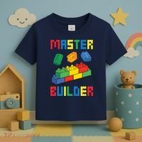 Brick Builder Funny Blocks Building Master Builder Toys Toddler T-Shirt thumb 3