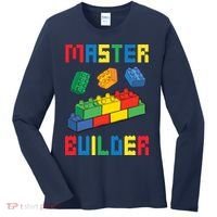 Brick Builder Funny Blocks Building Master Builder Toys Women's Long Sleeve Shirt thumb 0