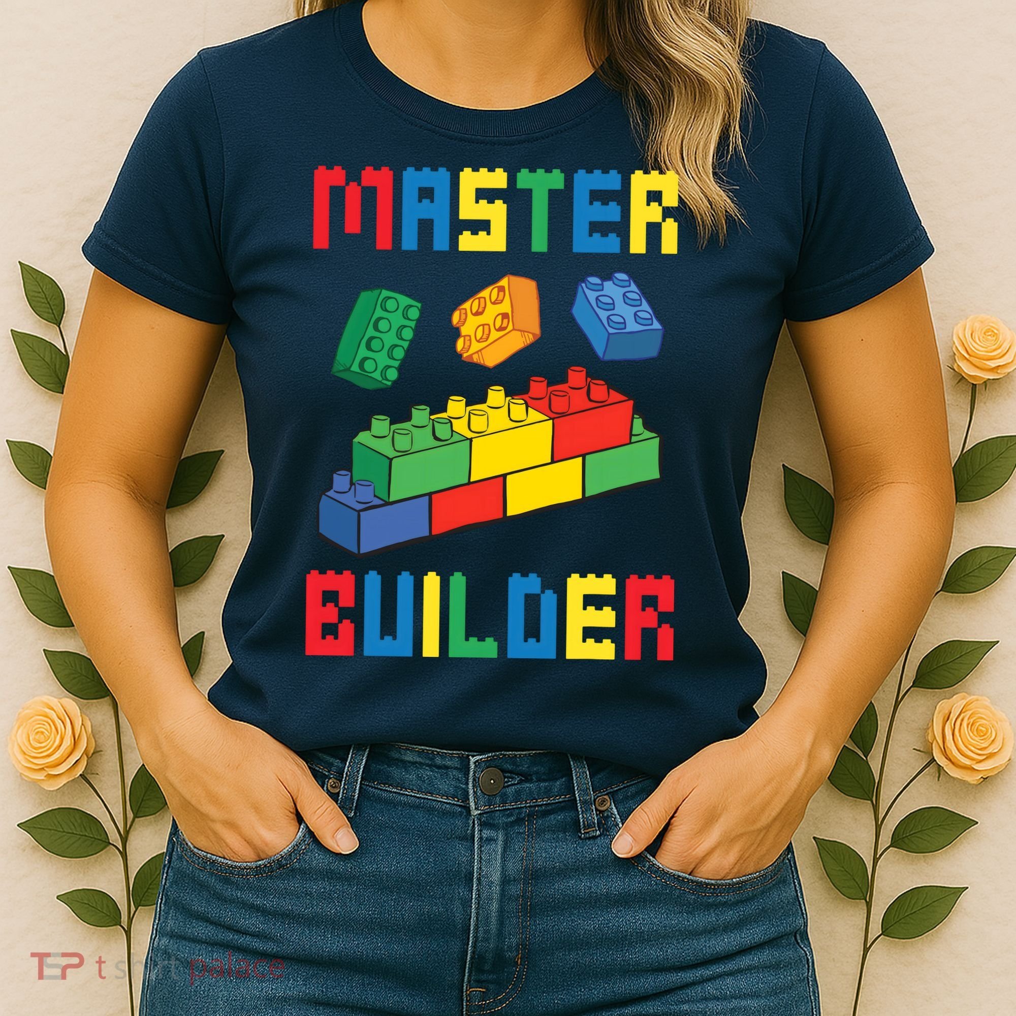 Brick Builder Funny Blocks Building Master Builder Toys Women's T-Shirt