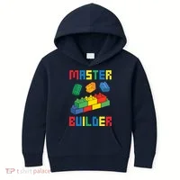 Brick Builder Funny Blocks Building Master Builder Toys Kids Hoodie thumb 0