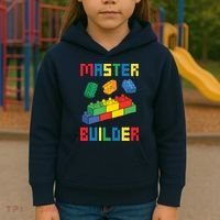 Brick Builder Funny Blocks Building Master Builder Toys Kids Hoodie thumb 3