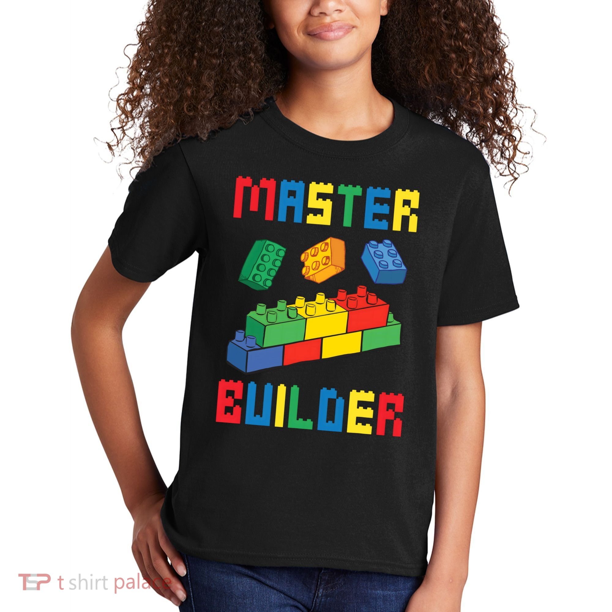 Brick Builder Funny Blocks Building Master Builder Toys Kids T-Shirt