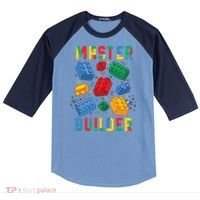 Brick Builder Funny Blocks Master Builder Raglan Baseball Sleeve Shirt thumb 0