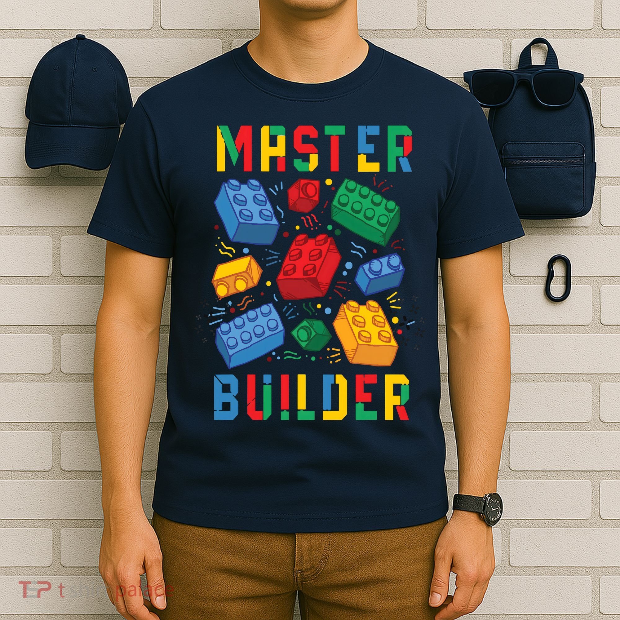 Brick Builder Funny Blocks Master Builder T-Shirt