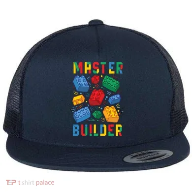 Brick Builder Funny Blocks Master Builder Flat Bill Trucker Hat