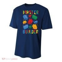 Brick Builder Funny Blocks Master Builder Youth Performance Sprint T-Shirt thumb 0