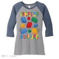 Brick Builder Funny Blocks Master Builder Women's Tri-Blend 3/4-Sleeve Raglan Shirt thumb 0