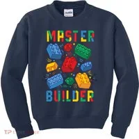 Brick Builder Funny Blocks Master Builder Kids Sweatshirt thumb 0