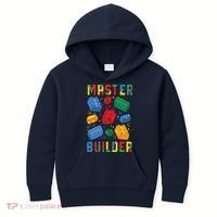 Brick Builder Funny Blocks Master Builder Kids Hoodie thumb 0