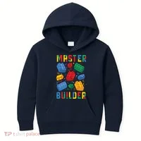 Brick Builder Funny Blocks Master Builder Kids Hoodie thumb 0