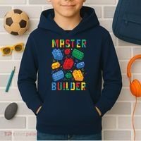Brick Builder Funny Blocks Master Builder Kids Hoodie thumb 2