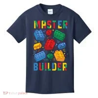 Brick Builder Funny Blocks Master Builder Kids T-Shirt thumb 0