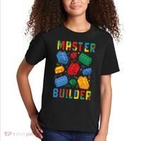 Brick Builder Funny Blocks Master Builder Kids T-Shirt thumb 2
