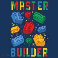 Brick Builder Funny Blocks Master Builder Kids T-Shirt thumb 4