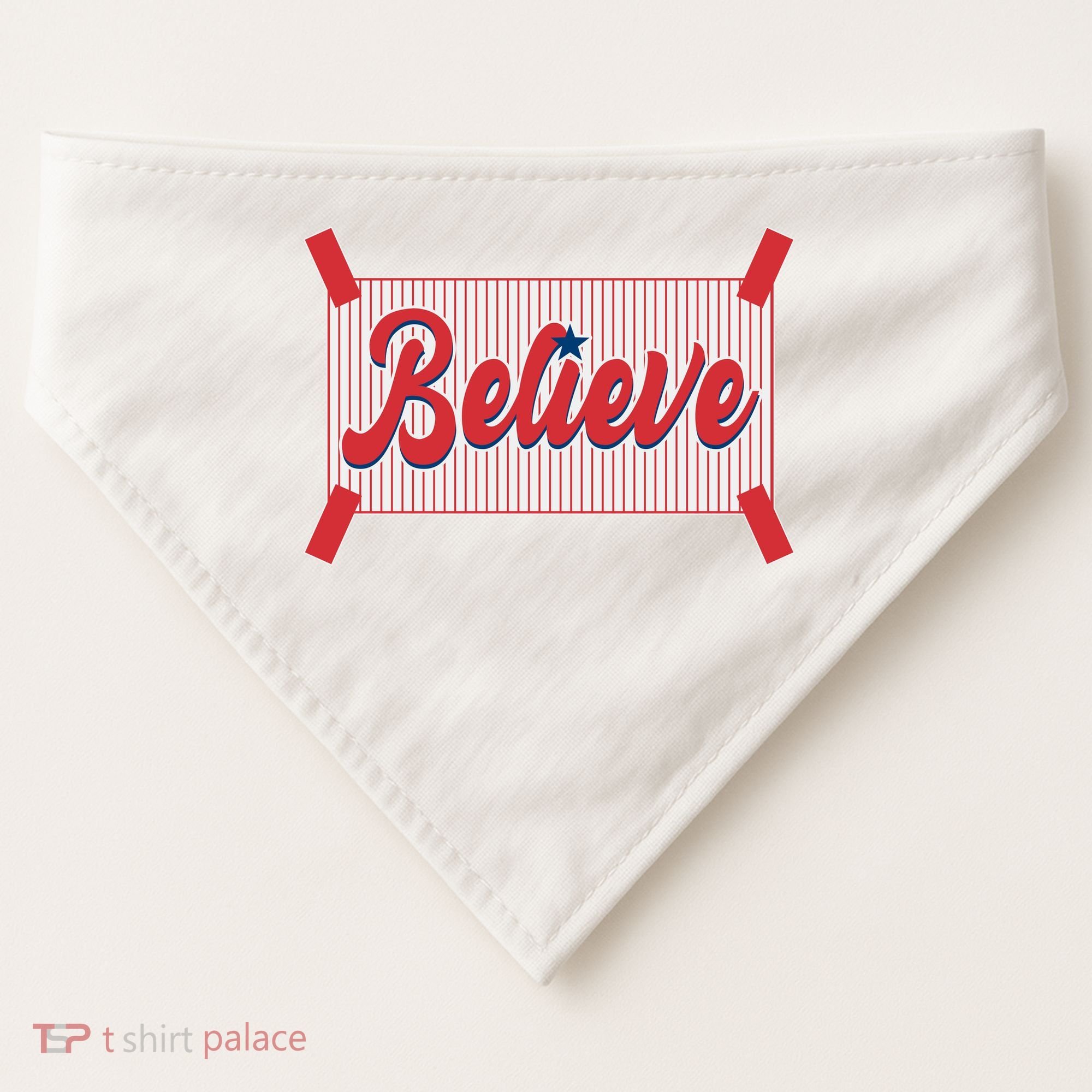 Believe Baseball Fan Philadelphia Baseball USA-Made Doggie Bandana